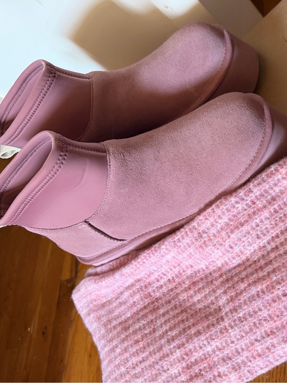 UGG Pink Suede Ankle Boots